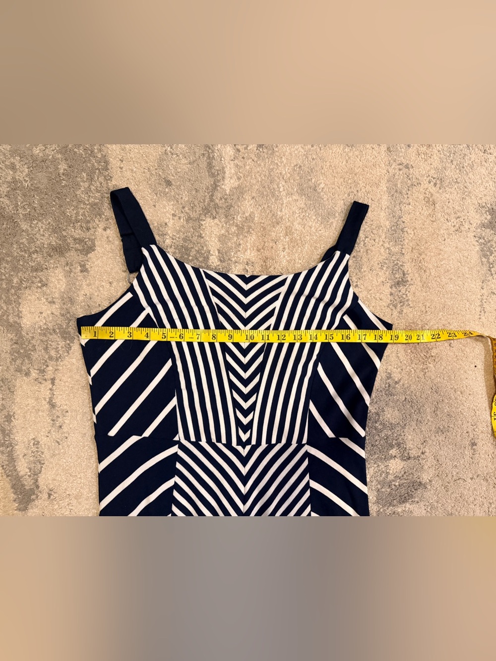 Maurices Navy and White Striped Dress with adjustable straps - Picture 5 of 7